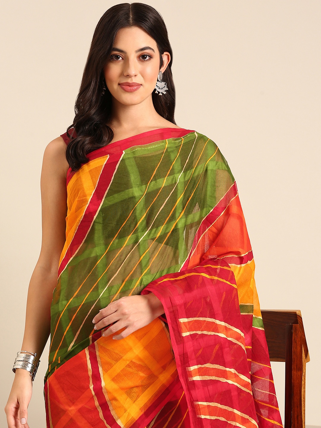 

SHANVIKA Leheriya Pure Cotton Saree, Multi