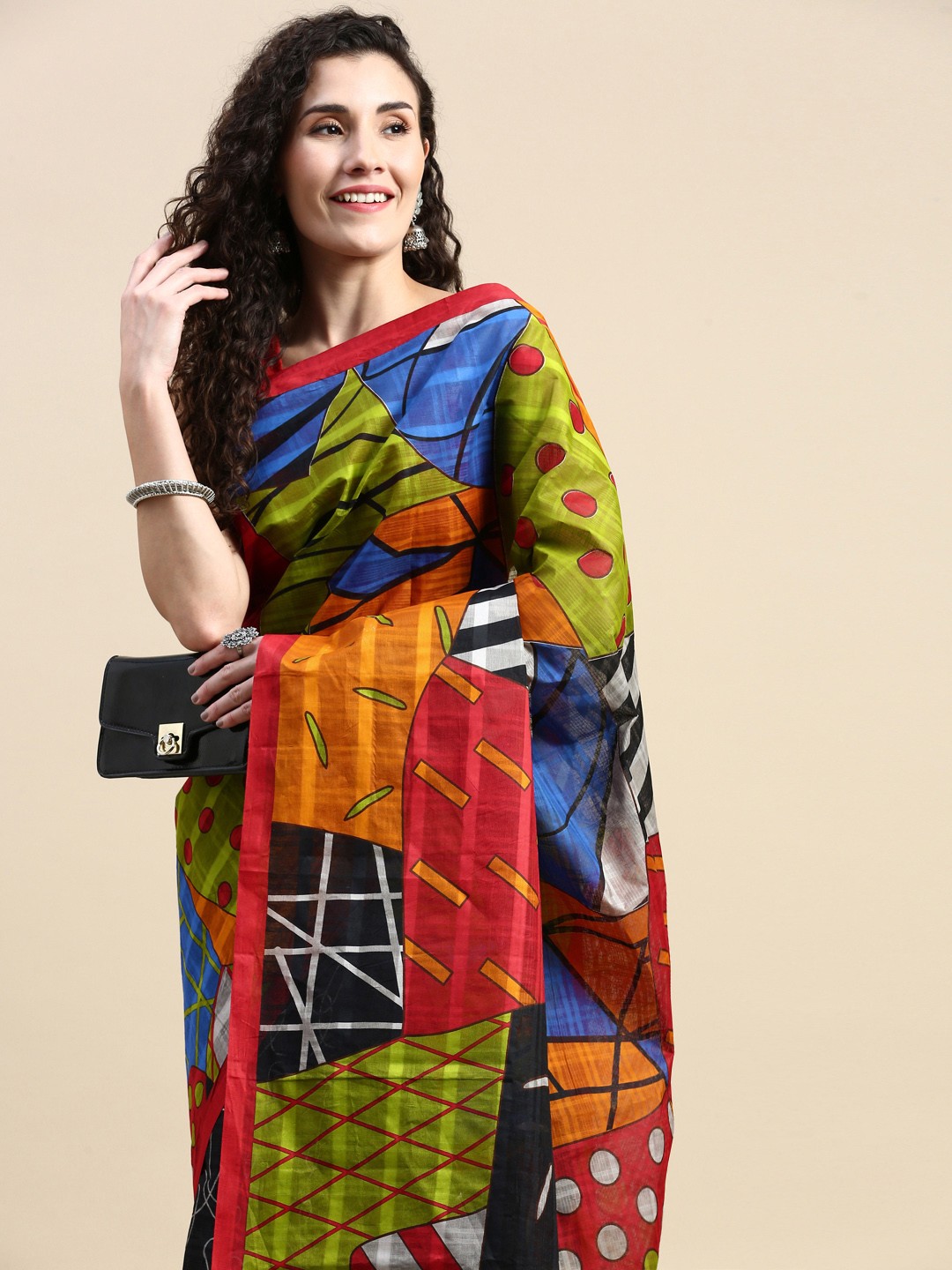 

SHANVIKA Printed Pure Cotton Saree, Multi