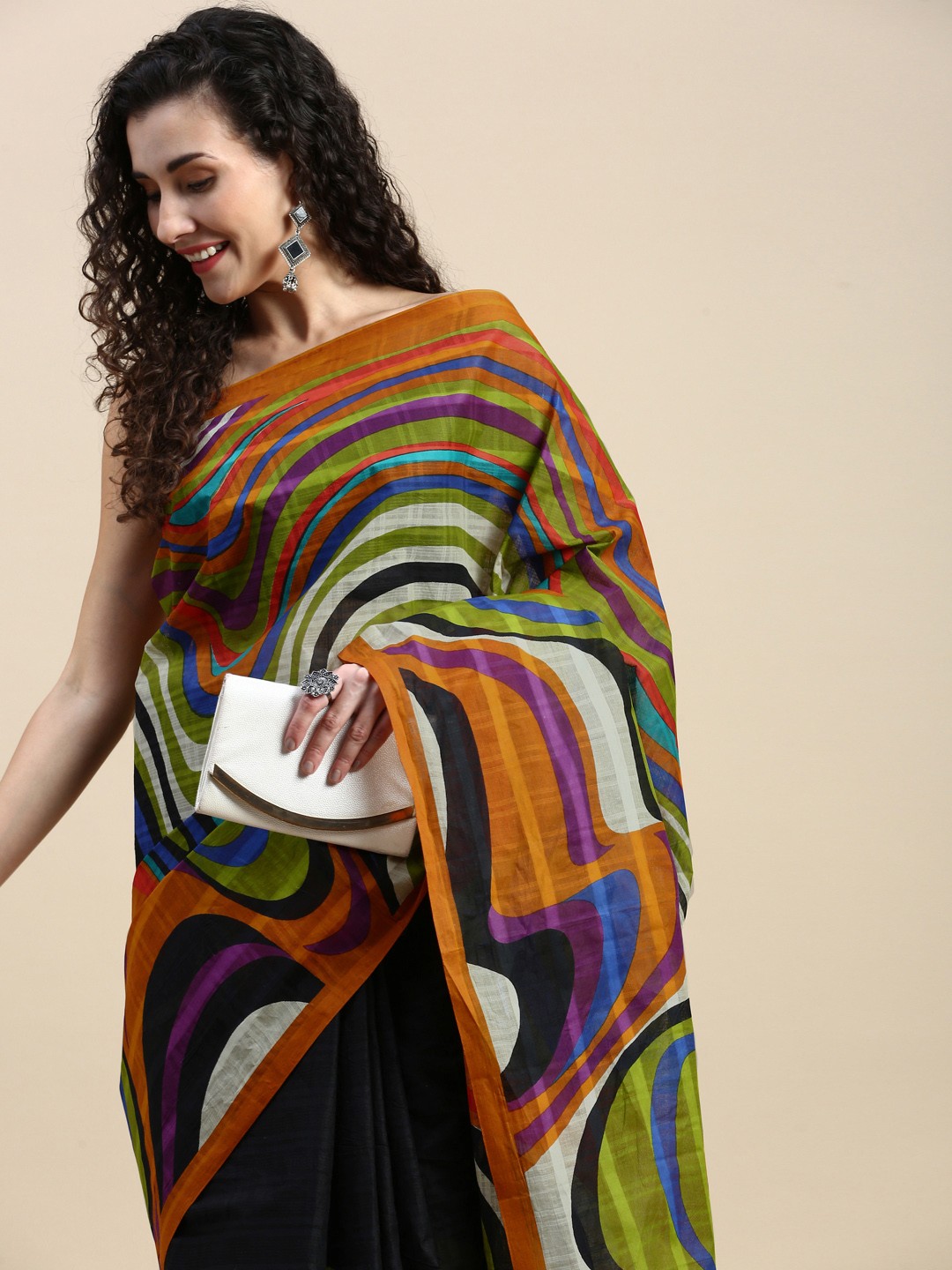 

SHANVIKA Printed Pure Cotton Saree, Multi