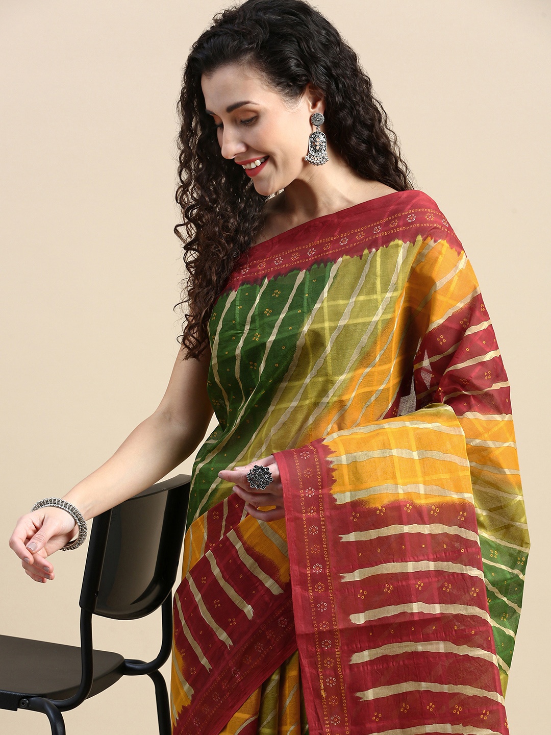 

SHANVIKA Leheriya Pure Cotton Saree, Multi