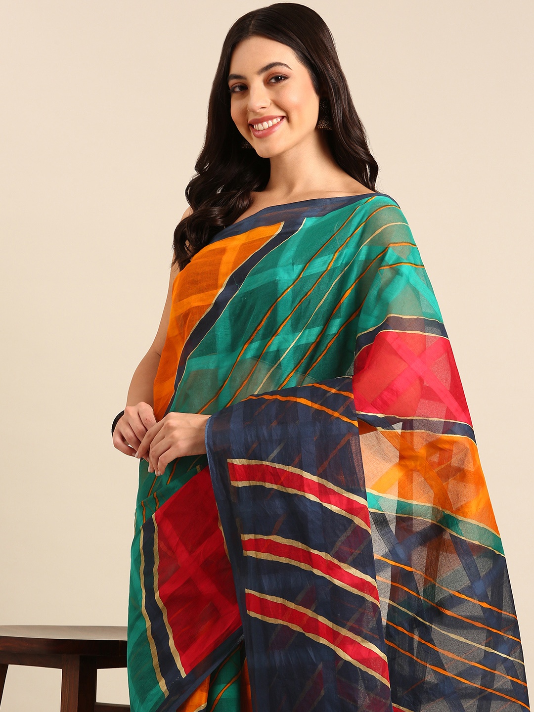 

SHANVIKA Leheriya Pure Cotton Saree, Multi