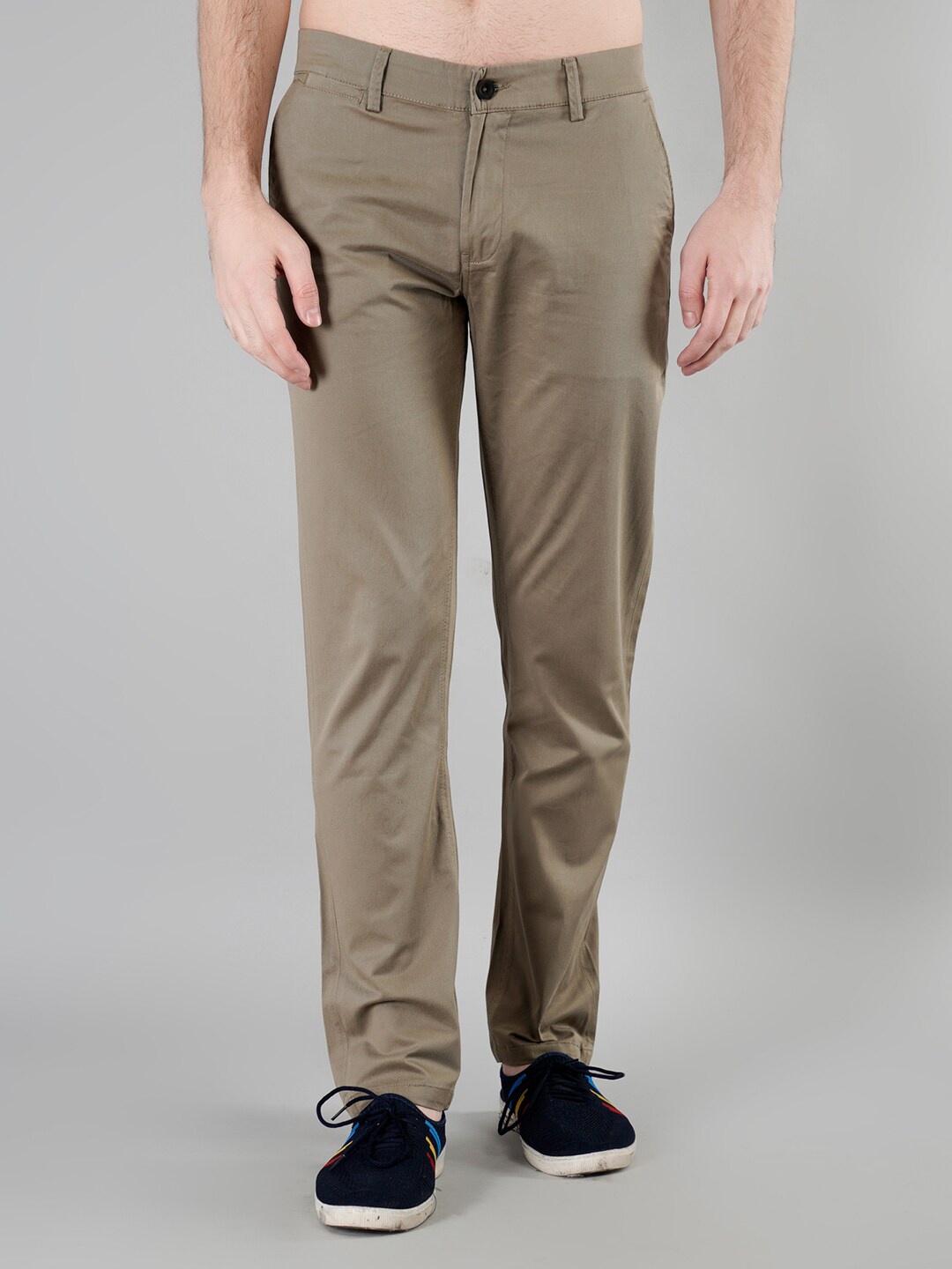 

TIM PARIS Men Relaxed Easy Wash Stretchable Cotton Chinos Trousers, Olive