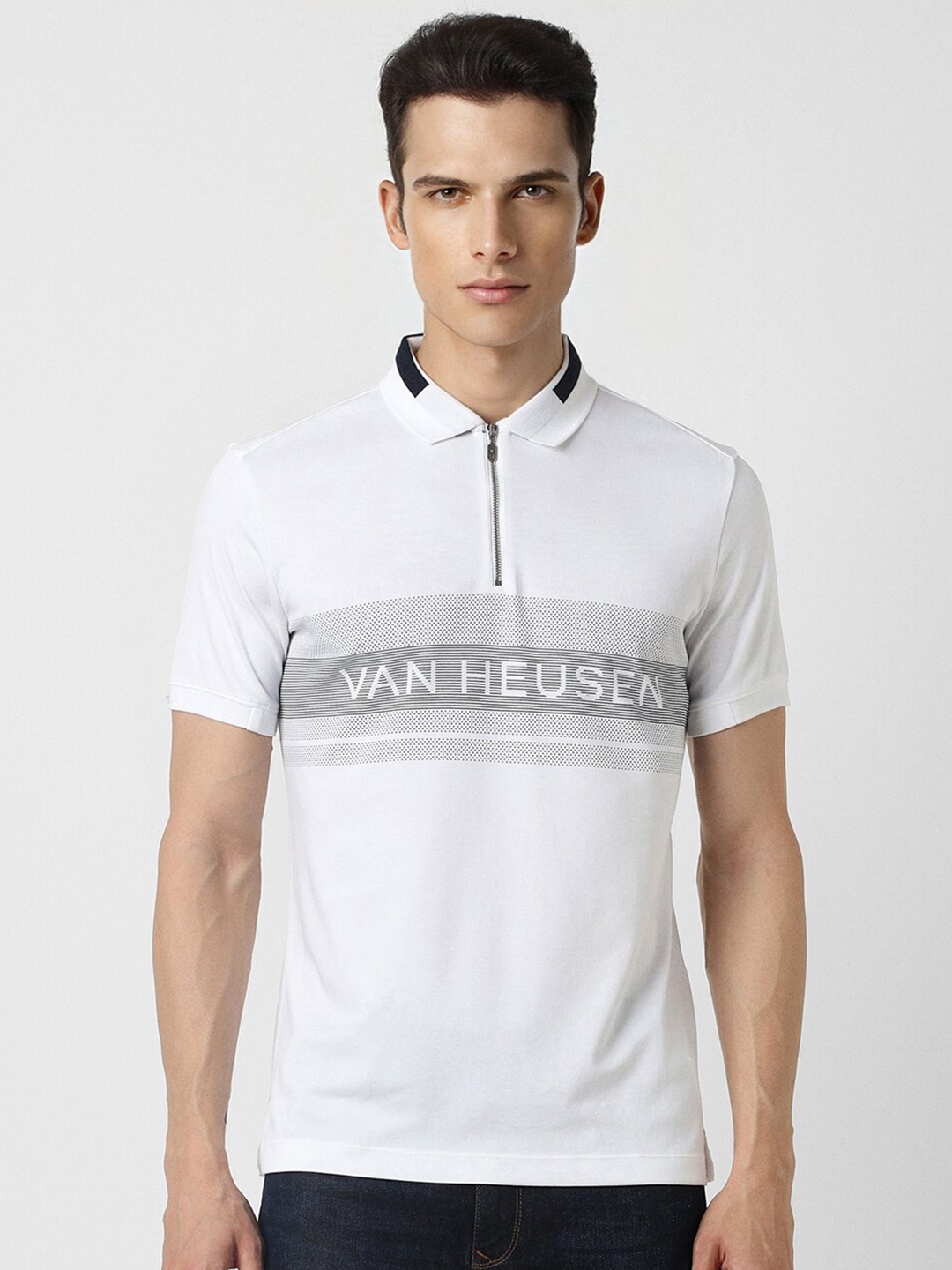 

Van Heusen Sport Typography Printed Polo Collar T-shirt, White
