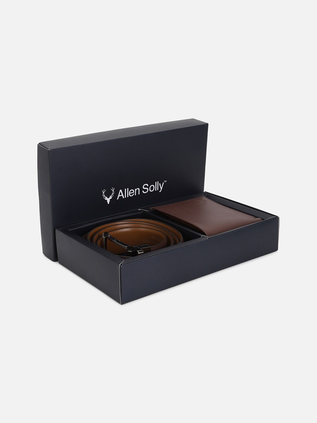 

Allen Solly Men Textured Leather Accessory Gift Set, Brown