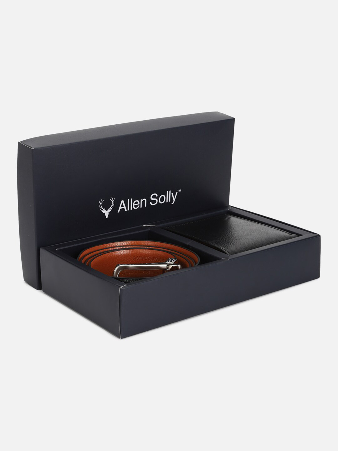 

Allen Solly Men Textured Leather Accessory Gift Set, Black