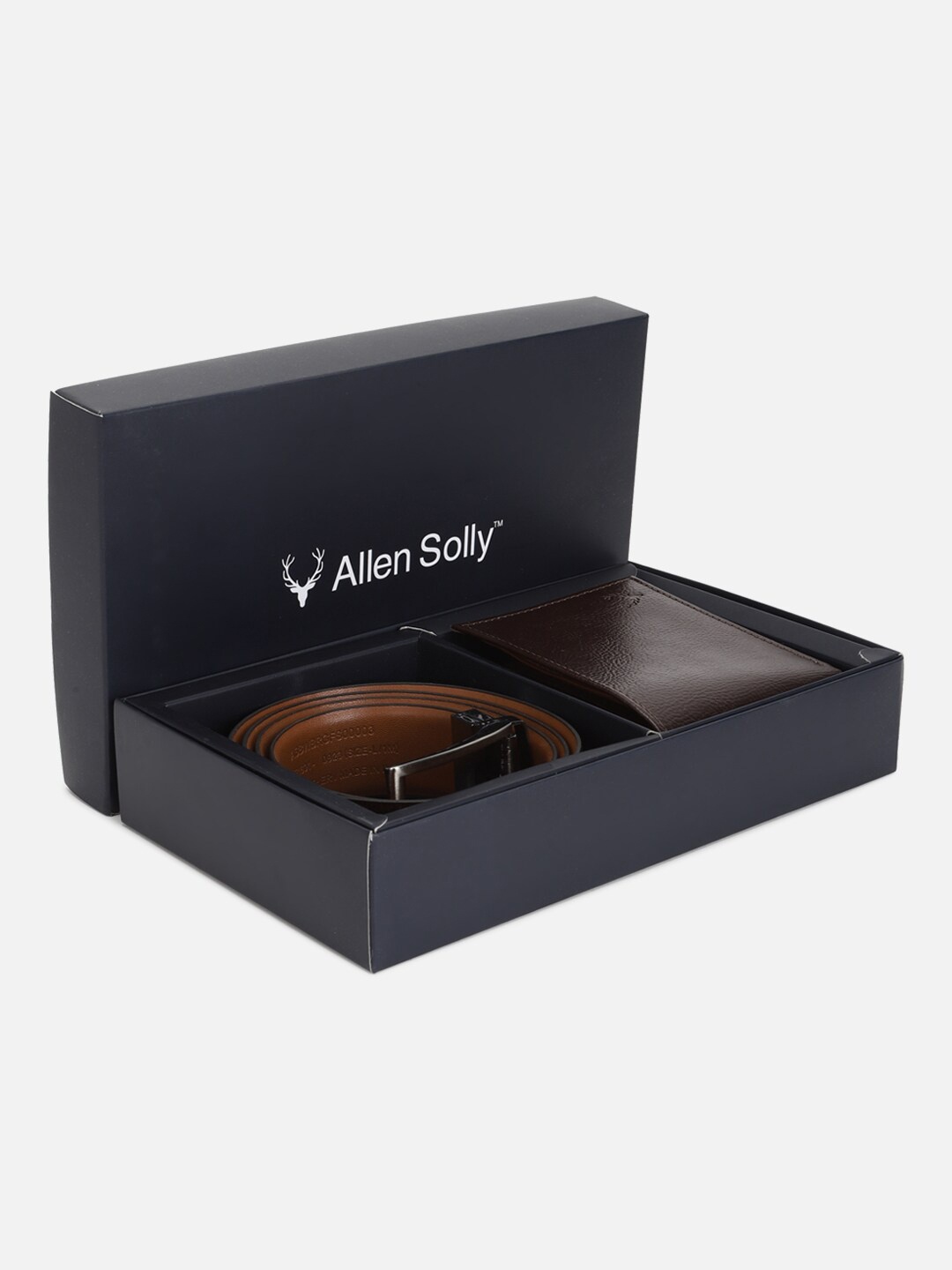 

Allen Solly Men Textured Leather Accessory Gift Set, Brown