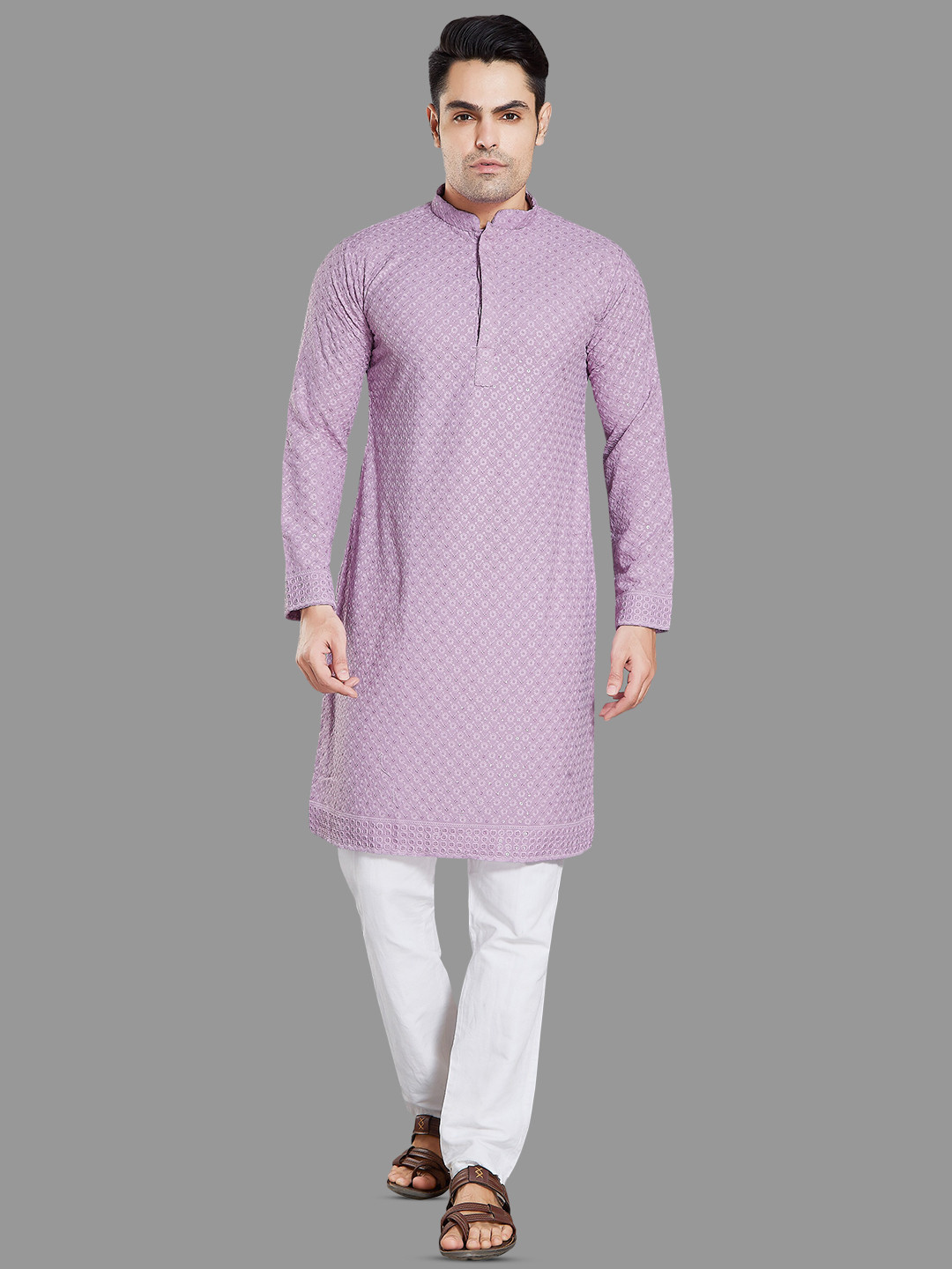 

Rani Saahiba Embellished Sequinned Kurta, Lavender