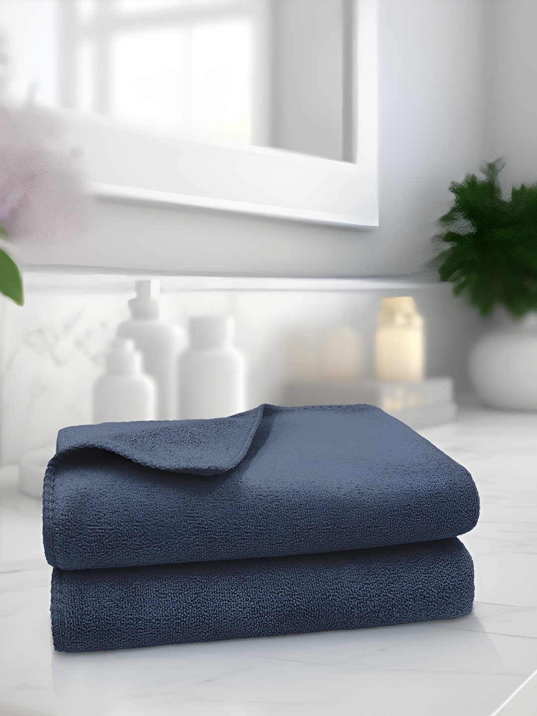 

Sassoon Navy Blue 2 Pieces Microfiber Hand Towels