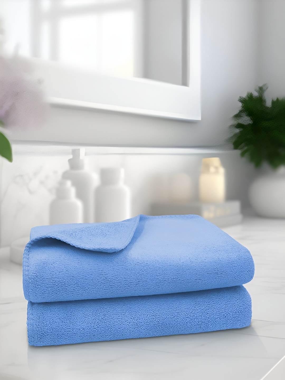 

Sassoon Blue 2 Pieces 450 GSM Microfiber Hand Towels