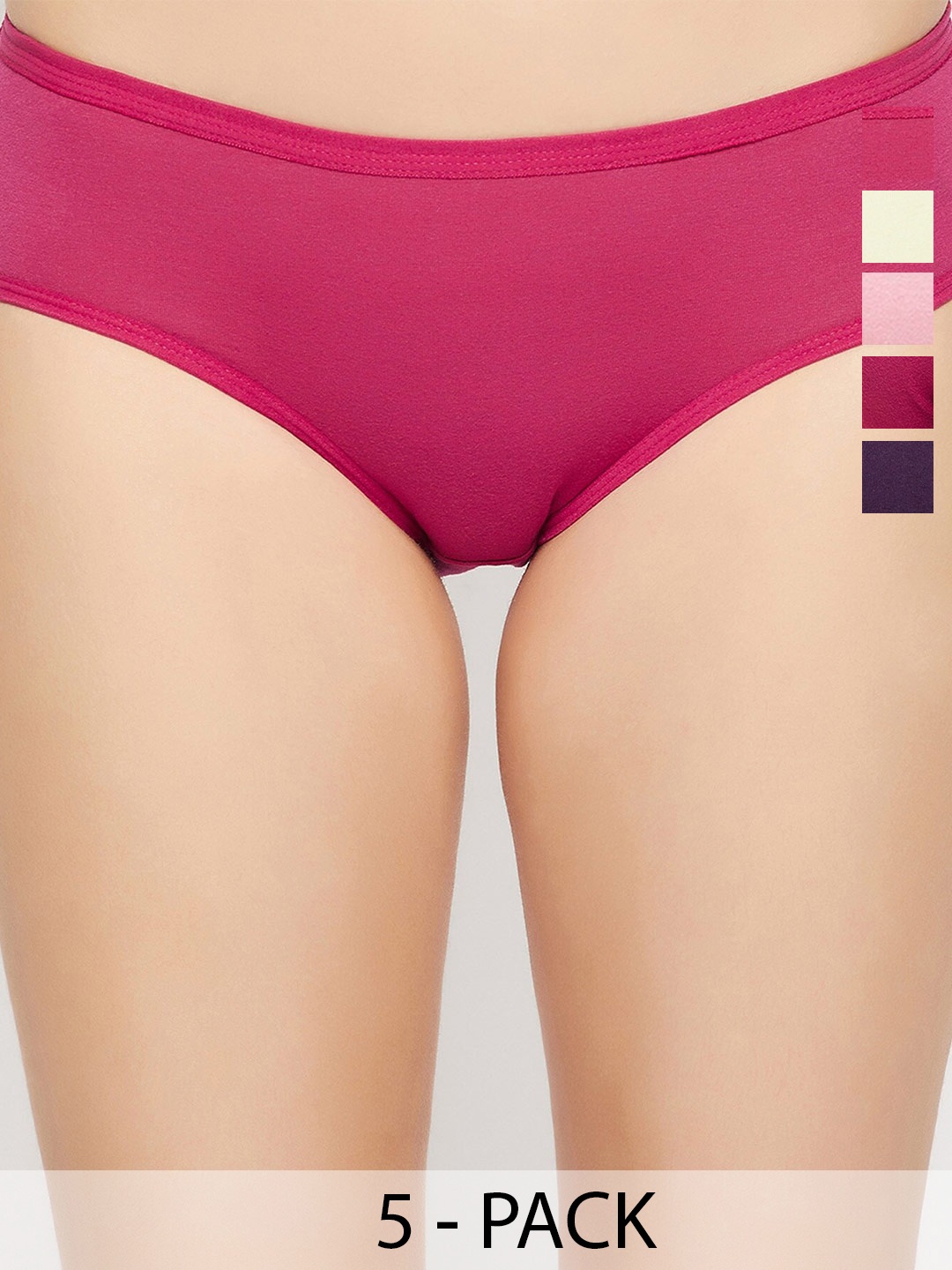 

Curves By ZeroKaata Plus Size Pack Of 5 Assorted Solid Cotton Briefs CZMLPO5ALIPTY47A