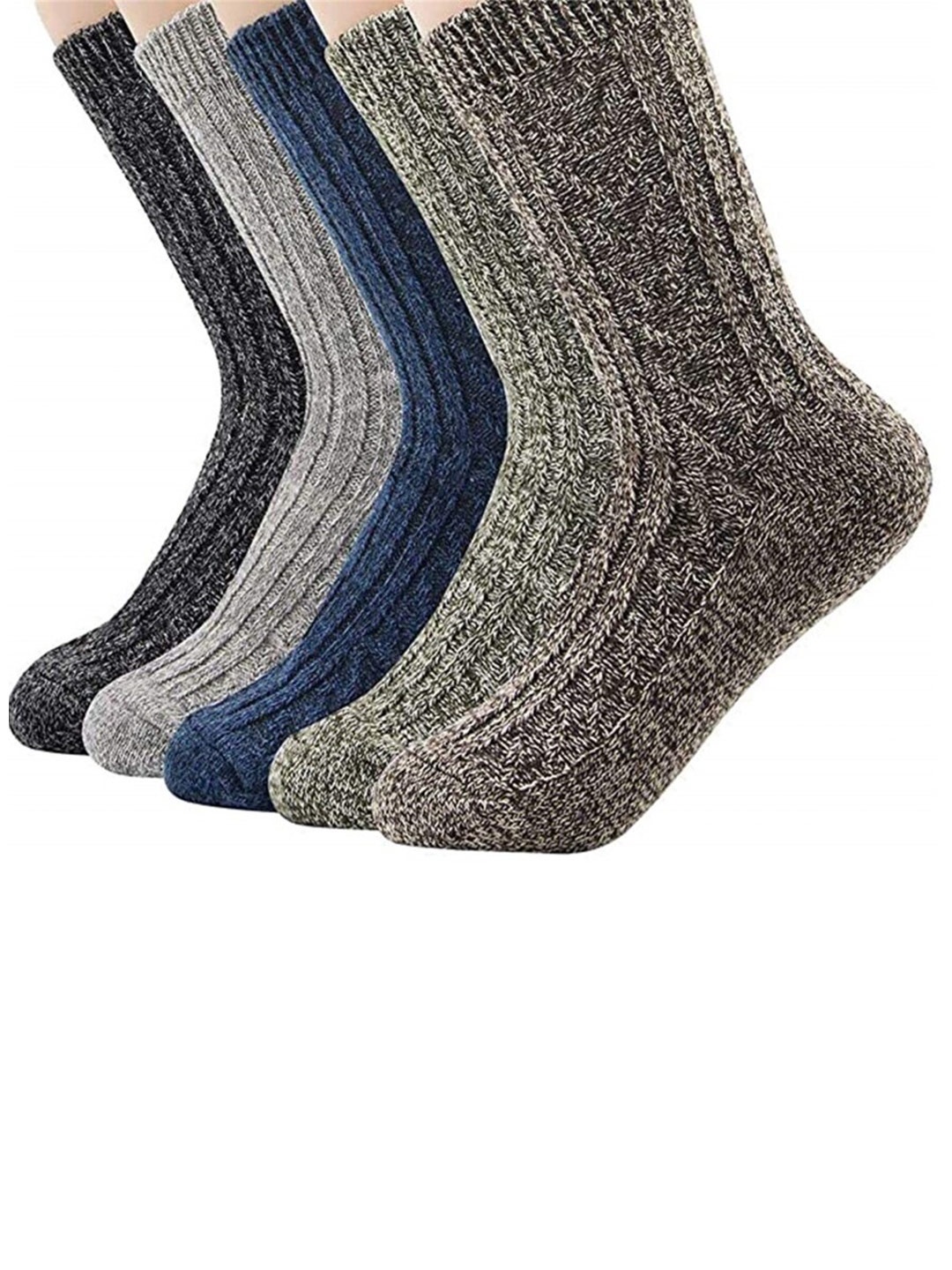 

EL REGALO Women Pack Of 5 Breathable Calf Length Socks, Grey