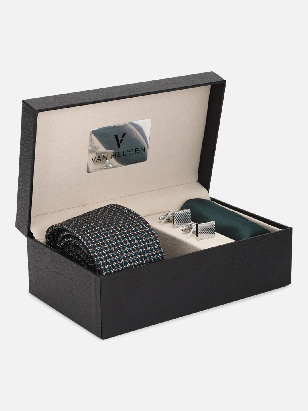 

Van Heusen Men Tie Pocket Square & Cufflink Gift Set, Green