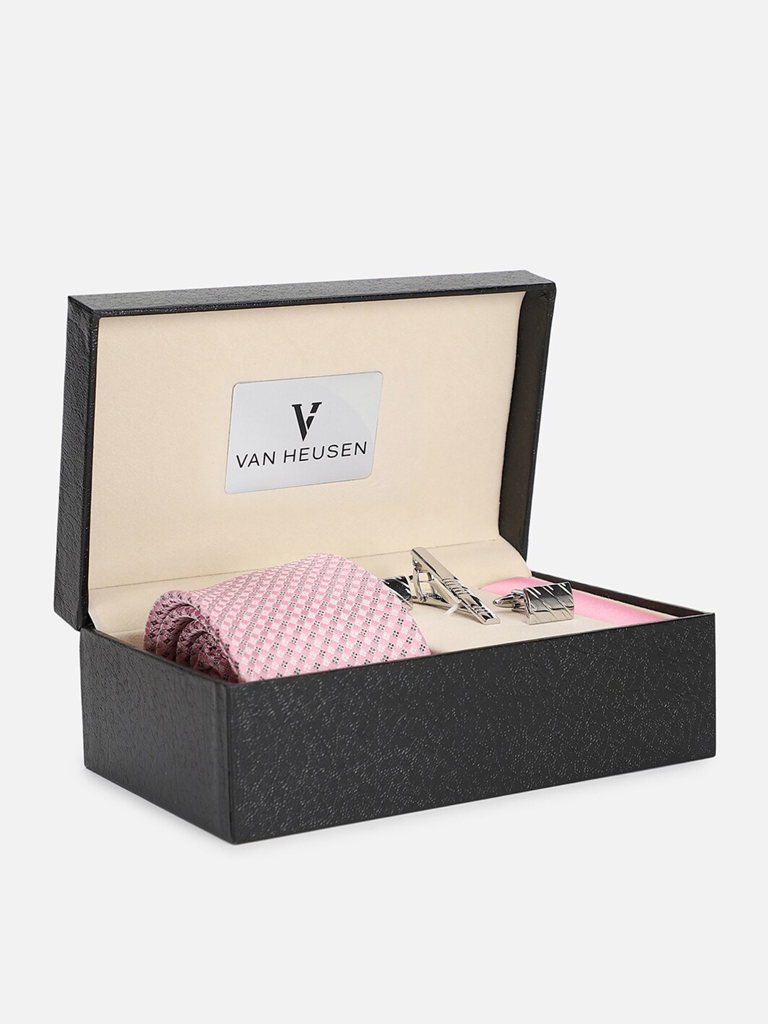 

Van Heusen Men Tie Pocket Square & Cufflink Gift Set, Grey