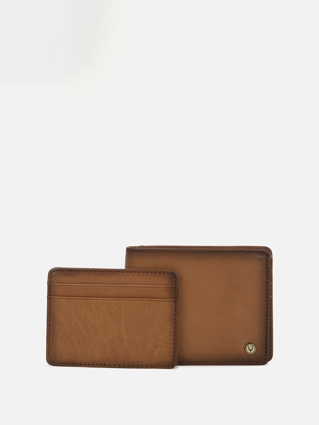 

Allen Solly Men Textured Leather Two Fold Wallet, Brown