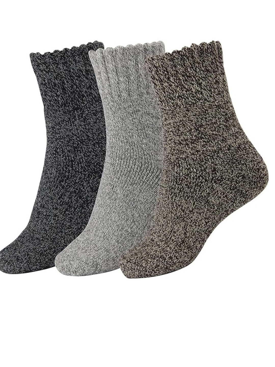 

EL REGALO Unisex Pack Of 3 Patterned Ankle Length Socks, Grey