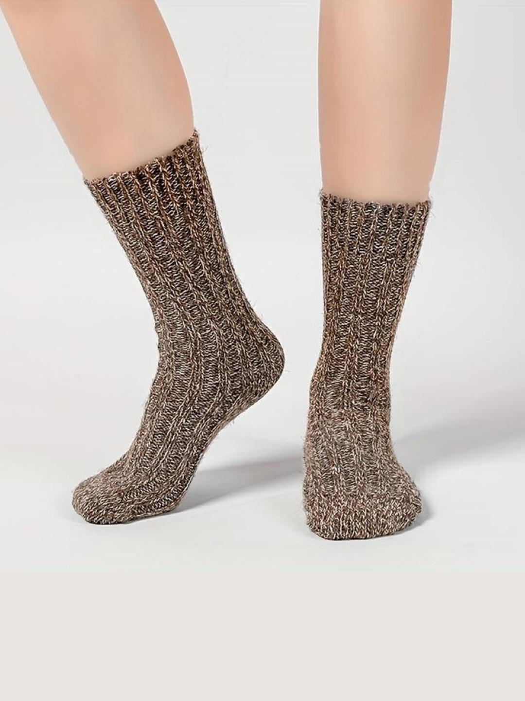 

EL REGALO Unisex Calf-Length Socks, Brown