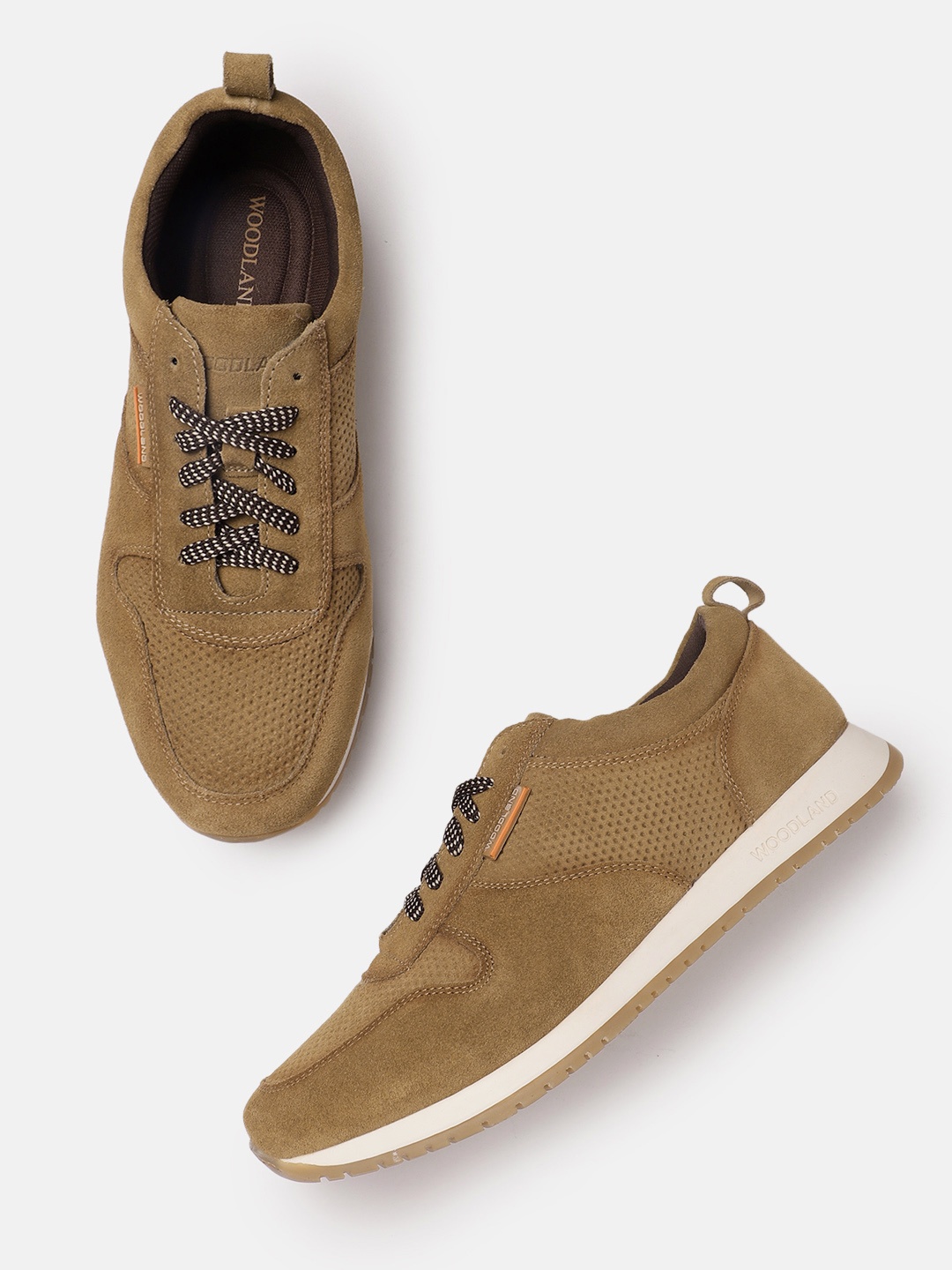 

Woodland Men Leather Sneakers, Camel brown