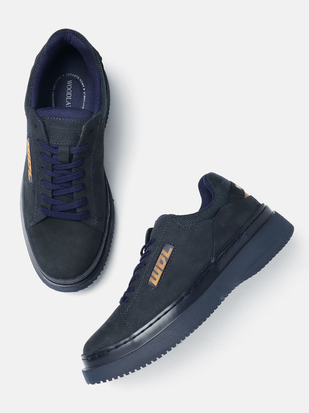 

Woodland Men Leather Sneakers, Navy blue