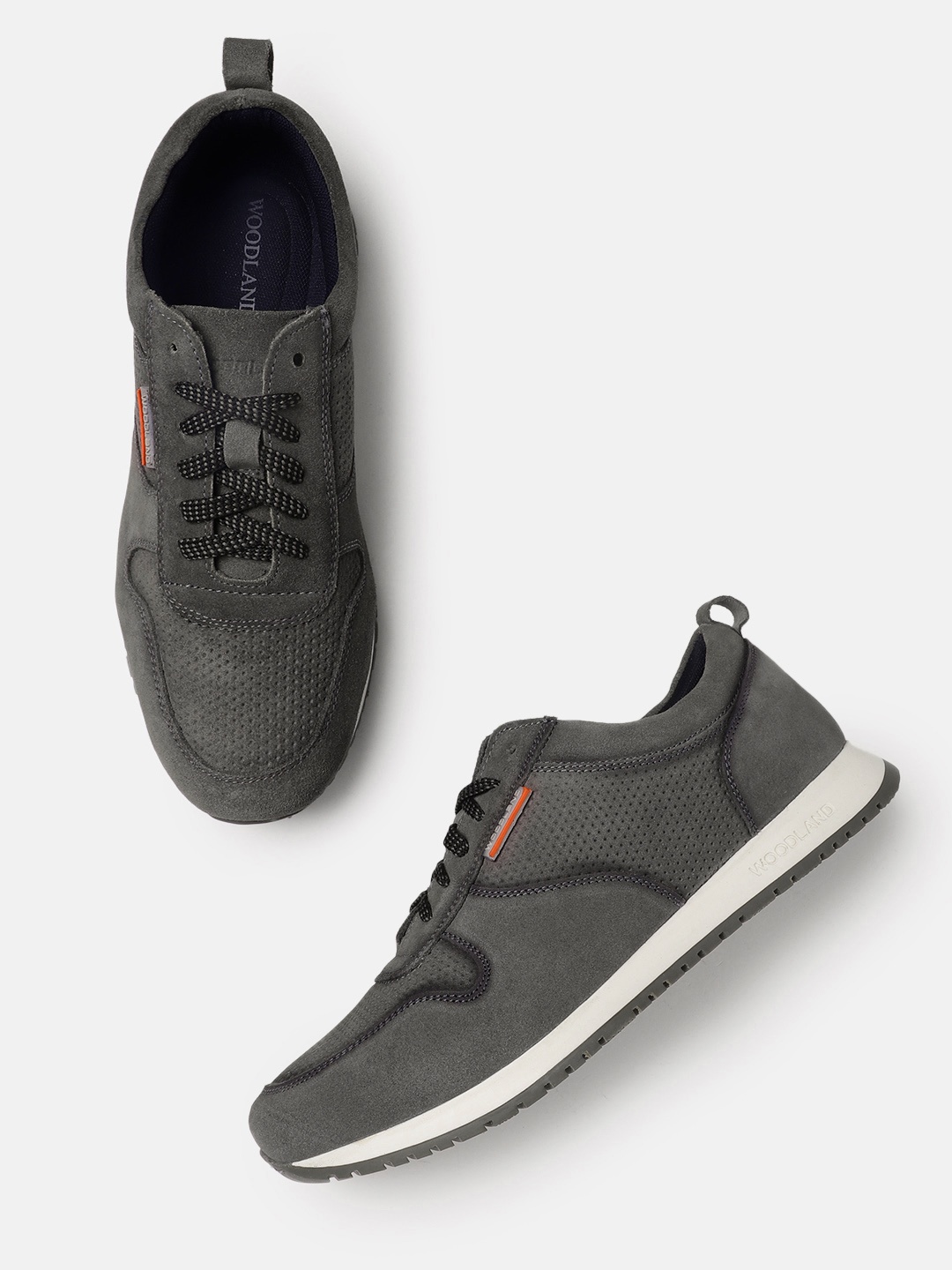 

Woodland Men Leather Sneakers, Grey