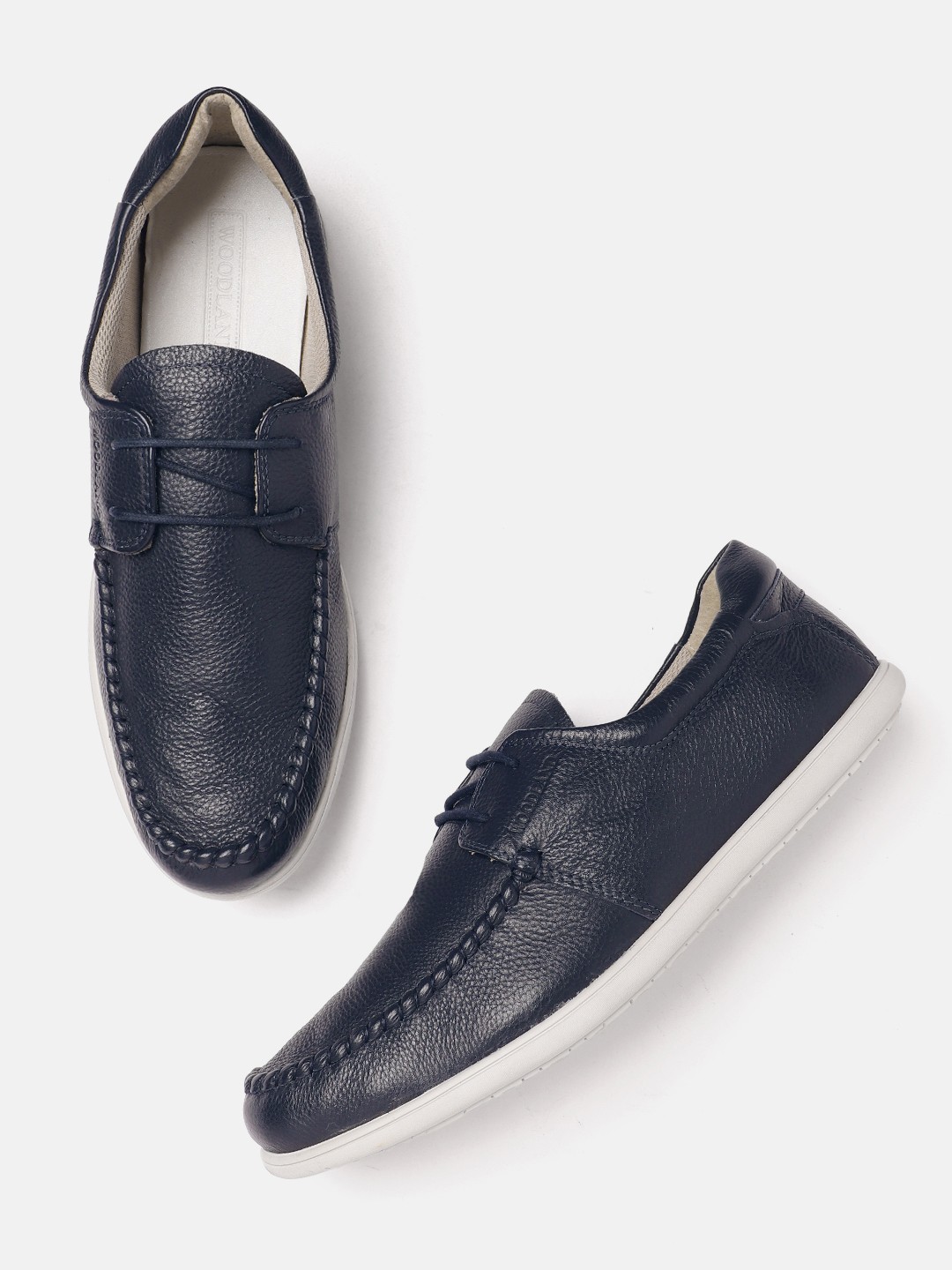 

Woodland Men Leather Sneakers, Navy blue