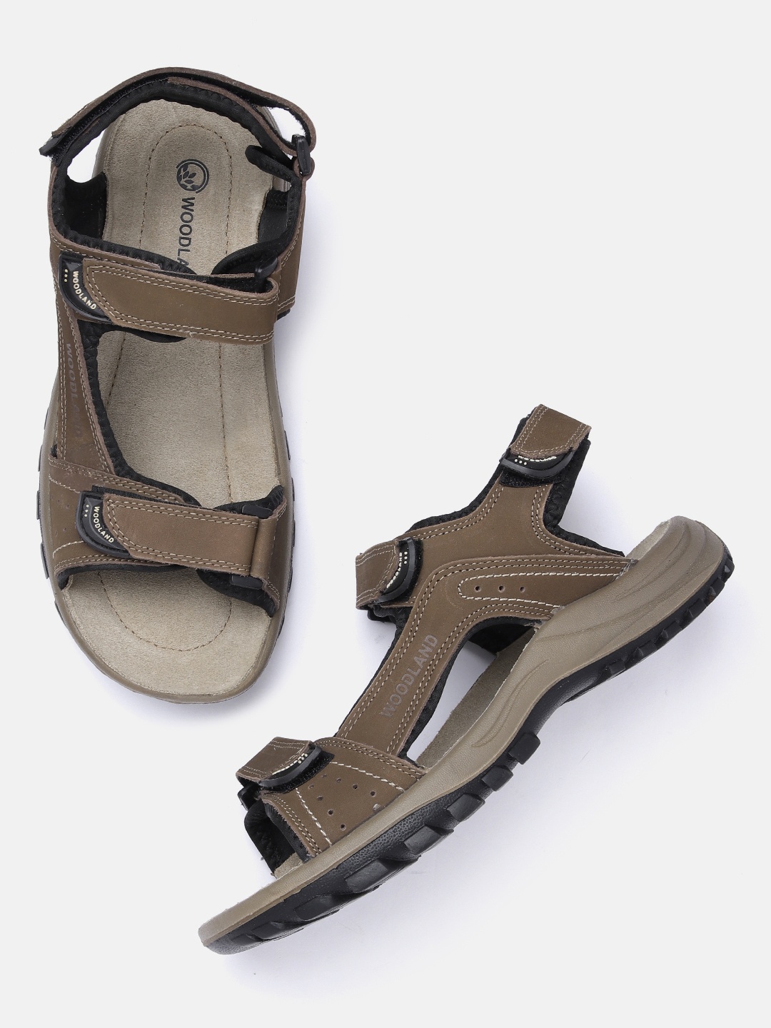 

Woodland Men Nubuck Leather Comfort Sandals, Brown