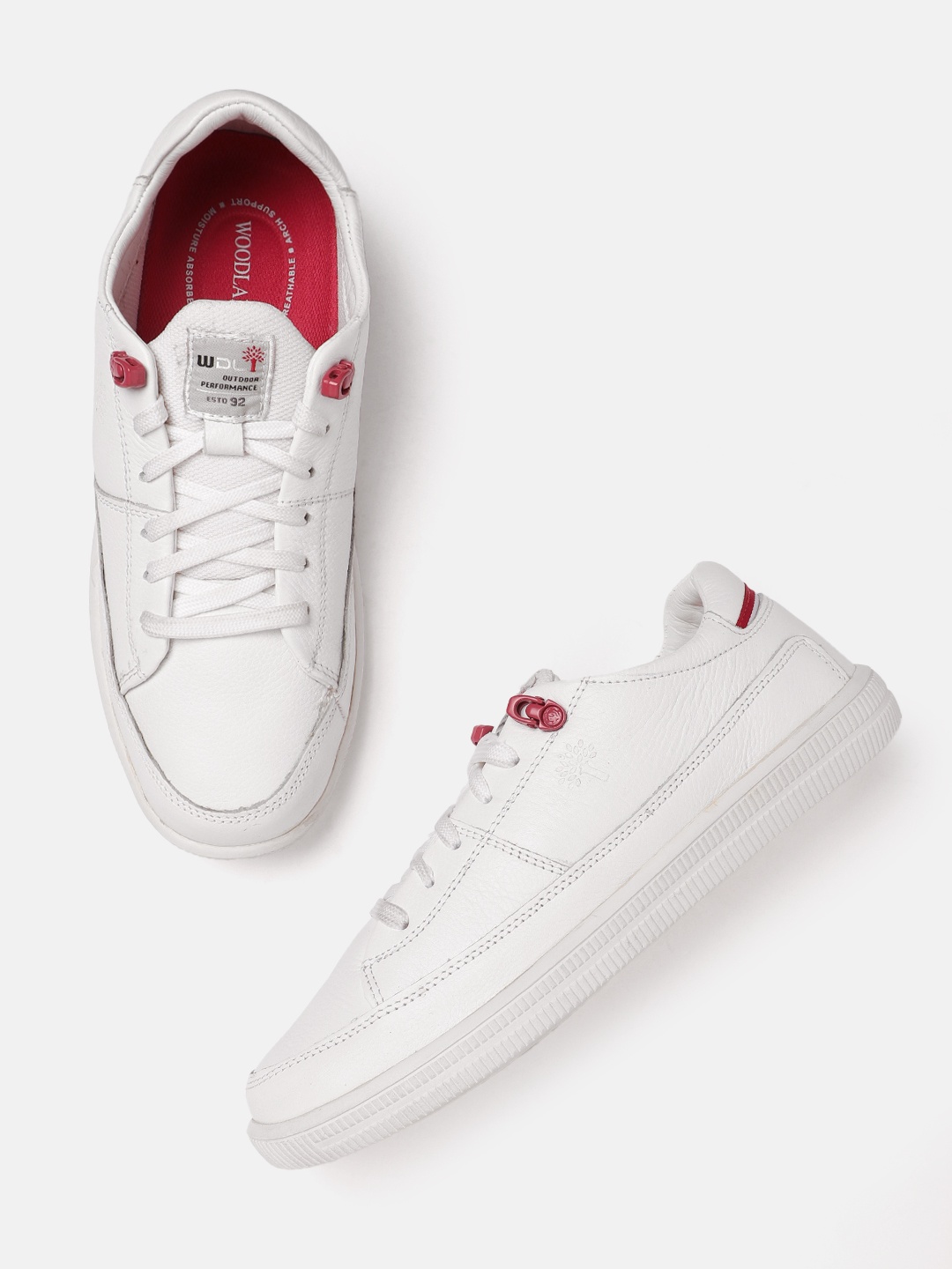 

Woodland Men Leather Sneakers, White