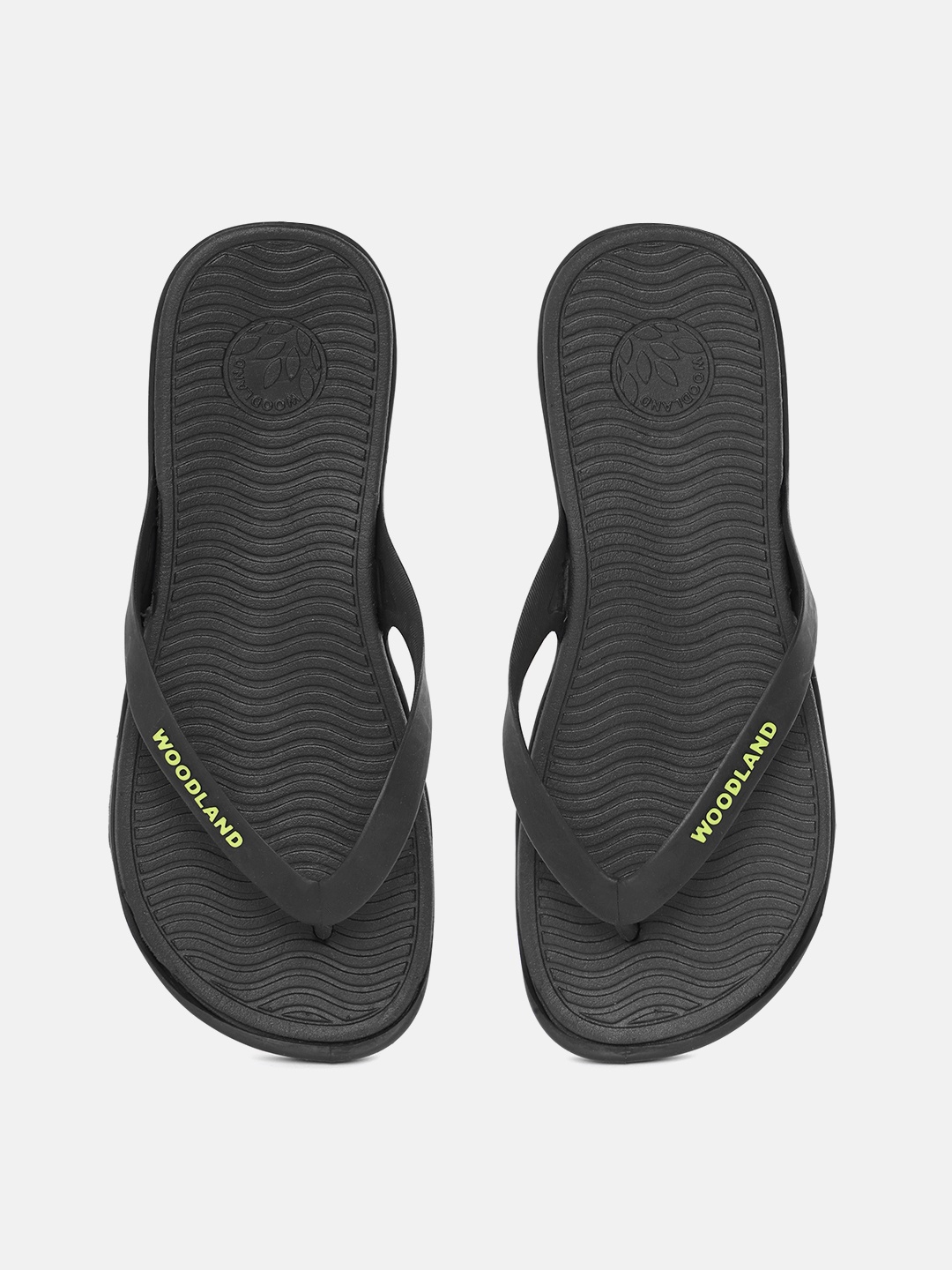 

Woodland Men Textured & Printed Rubber Thong Flip-Flops, Black