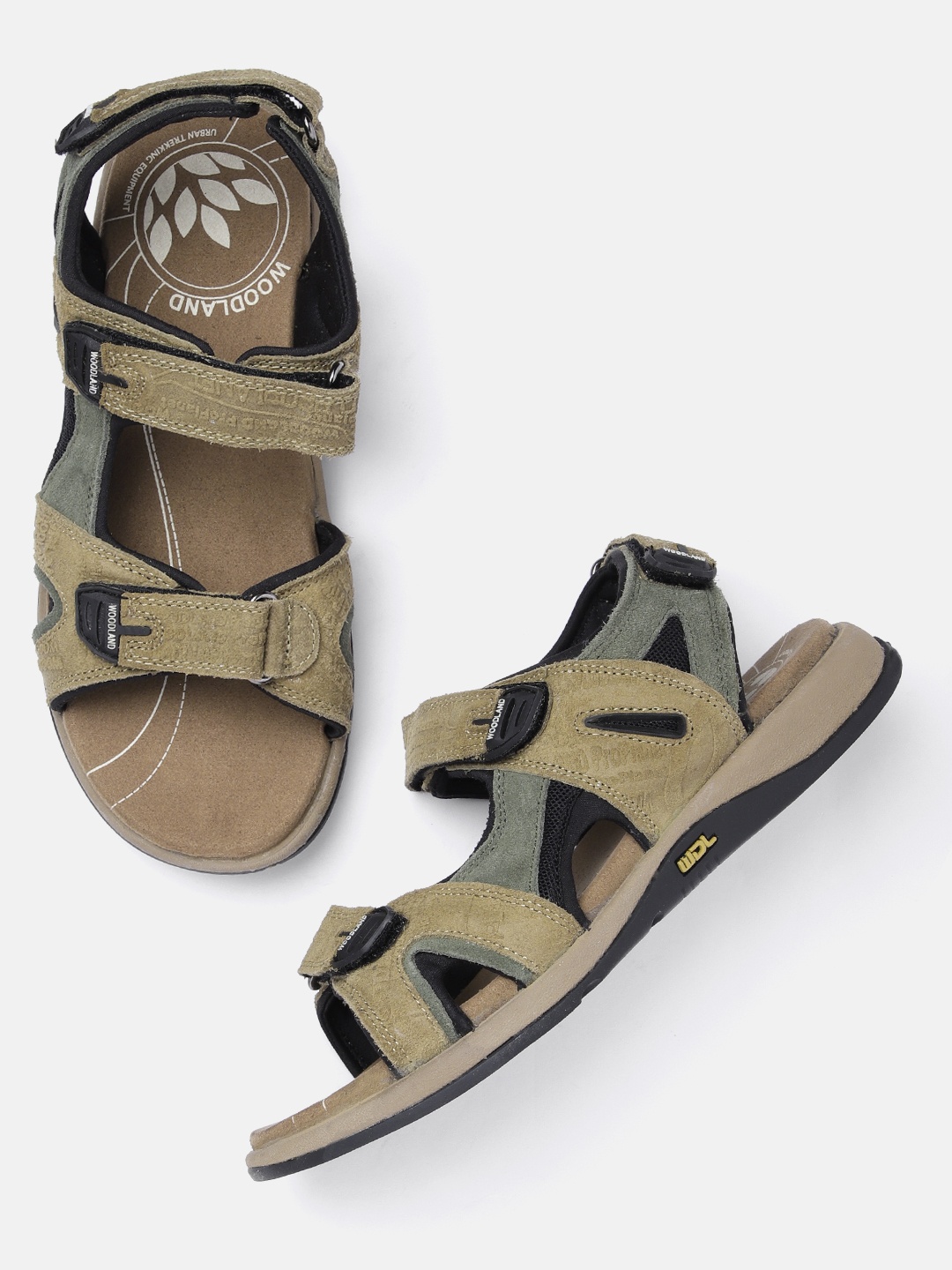 

Woodland Men Leather Comfort Sandals, Khaki