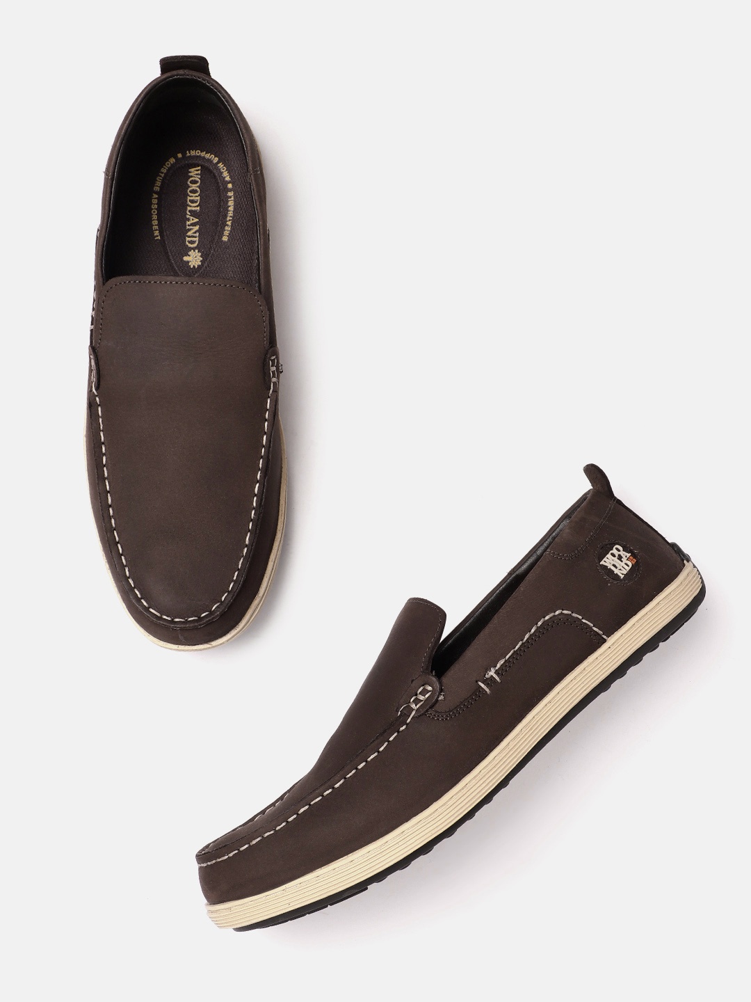 

Woodland Men Round-Toe Nubuck Slip-On Sneakers, Brown