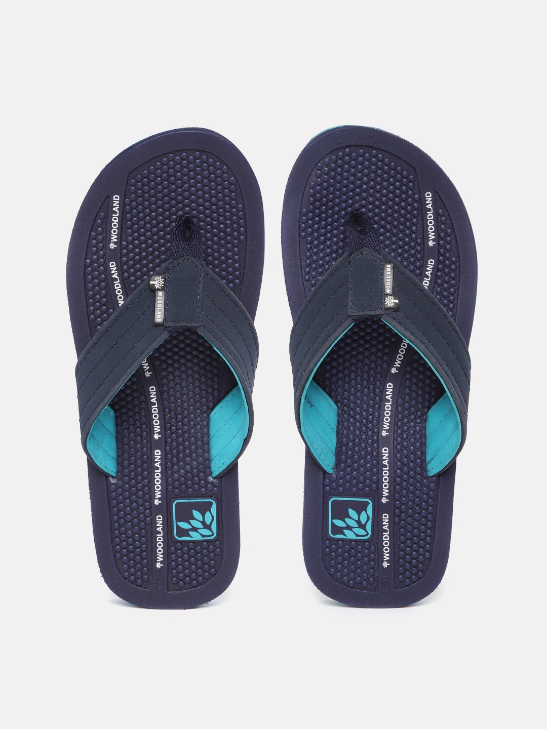 

Woodland Men Textured Thong Flip-Flops, Navy blue