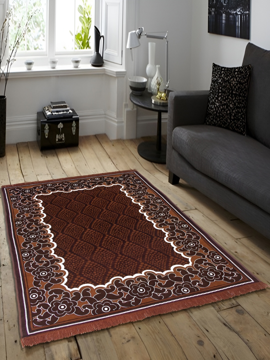 

ZESTURE Brown Printed Carpet