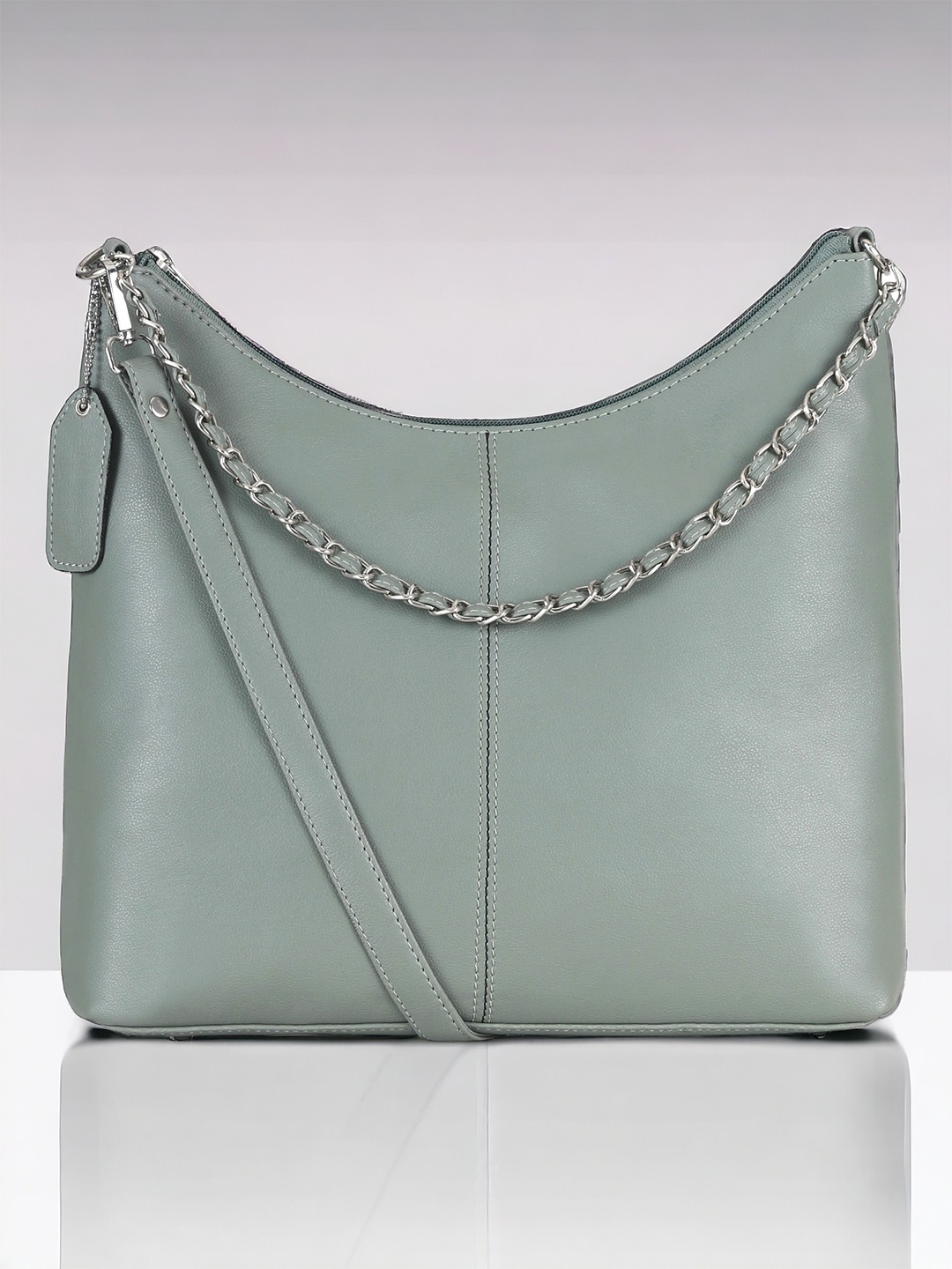 

DressBerry PU Structured Hobo Bag, Green