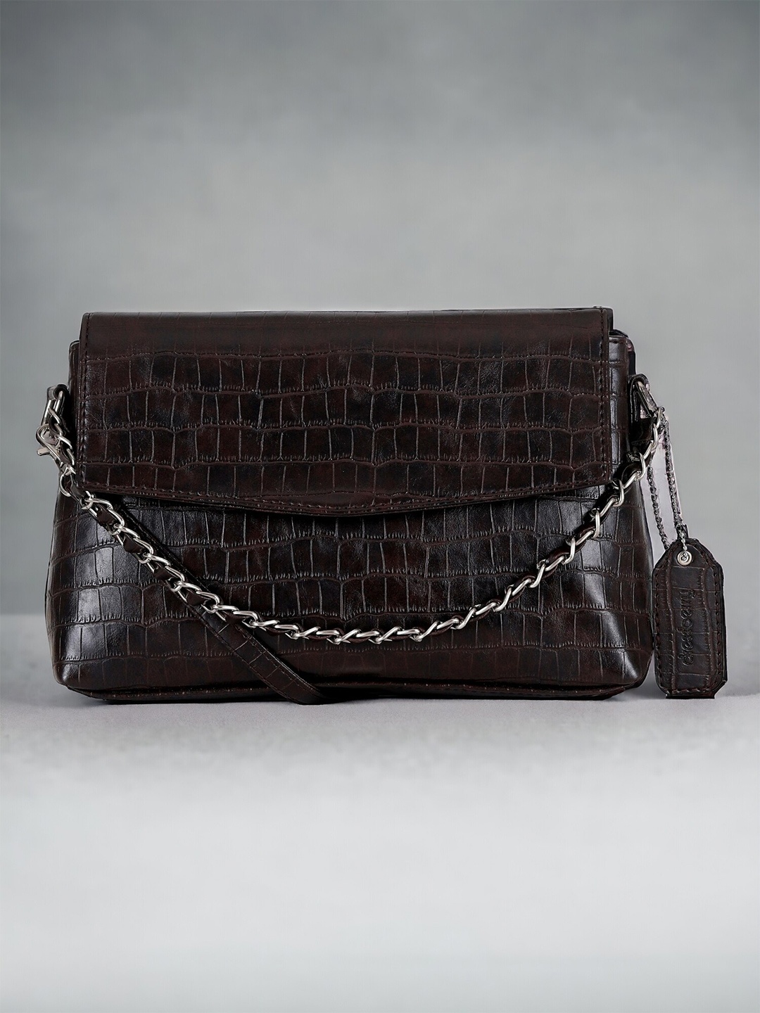 

DressBerry Brown Textured PU Oversized Miniature Sling Bag