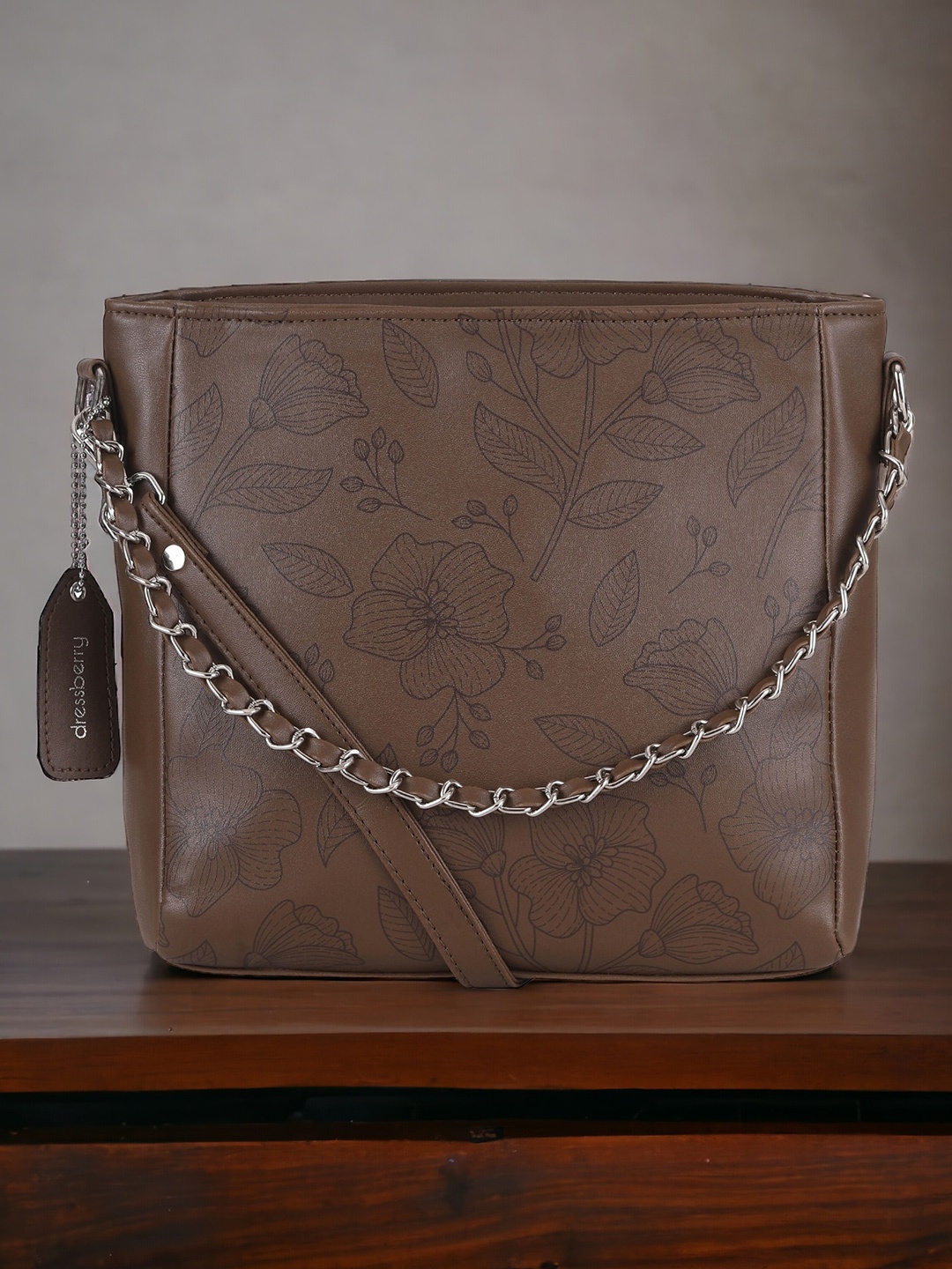 

DressBerry Beige Textured Structured Sling Bag