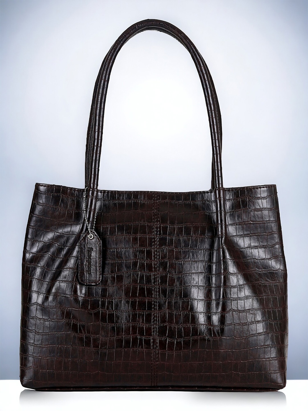 

DressBerry Brown Textured Structured Shoulder Bag