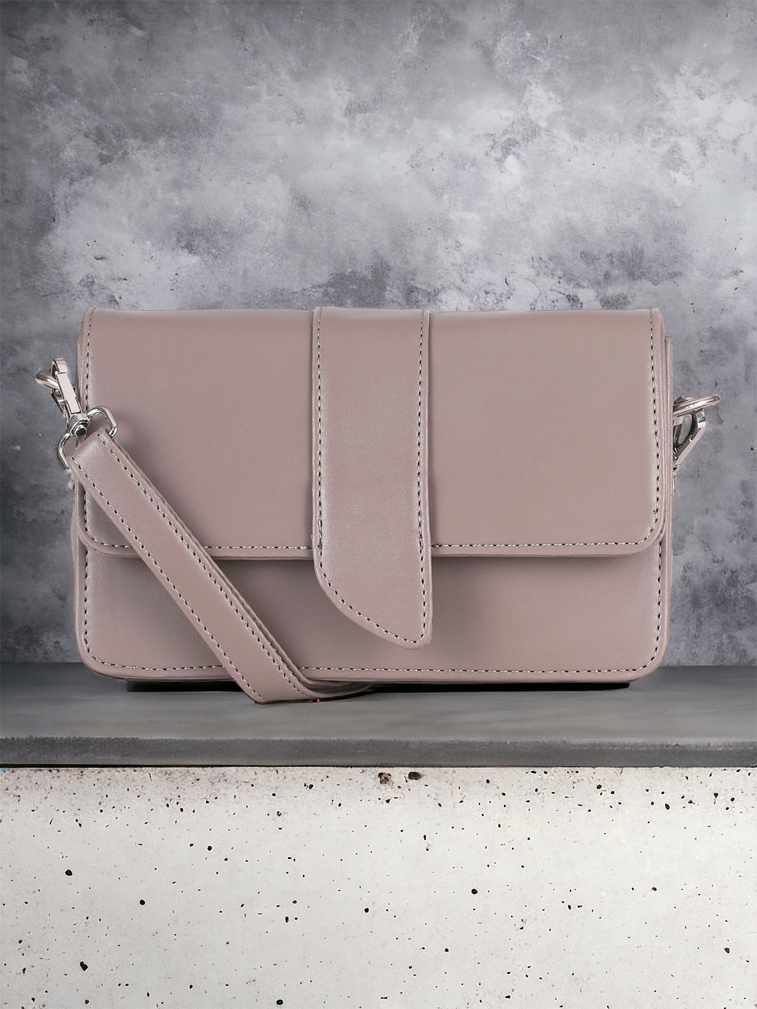 

DressBerry Beige PU Miniature Sling Bag