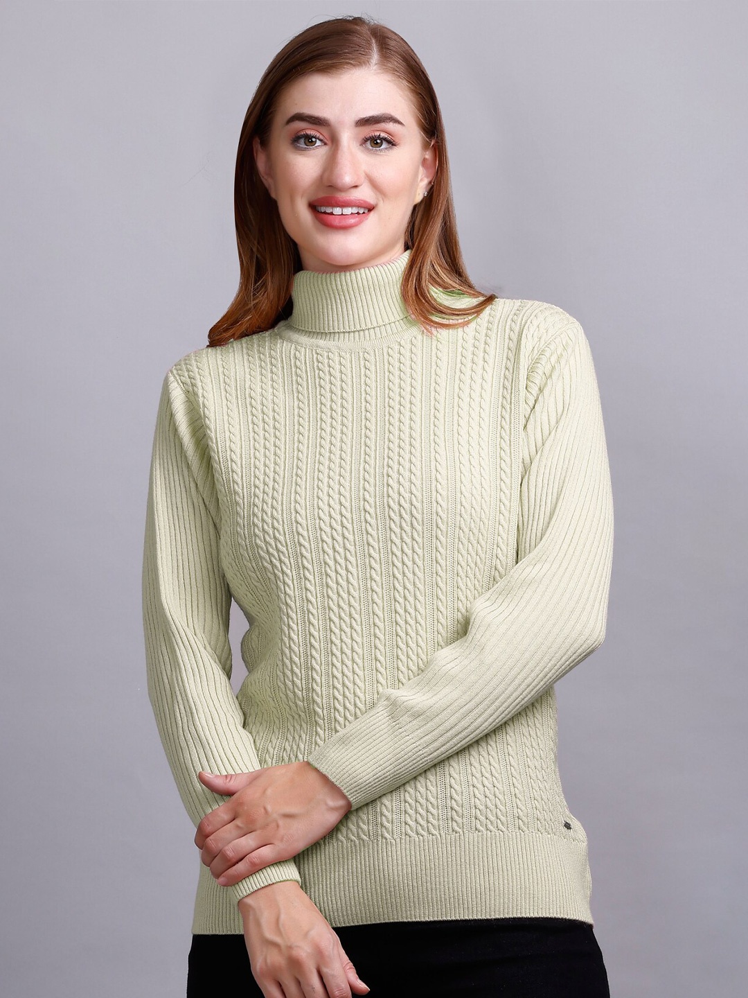 

GODFREY Cable Knit Woollen Pullover, Green