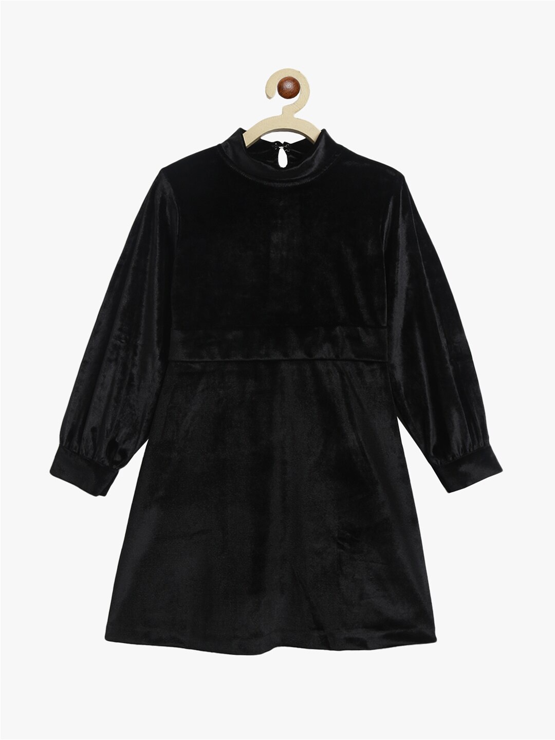 

TALES & STORIES Girls Cuffed Sleeve Fit & Flare Dress, Black