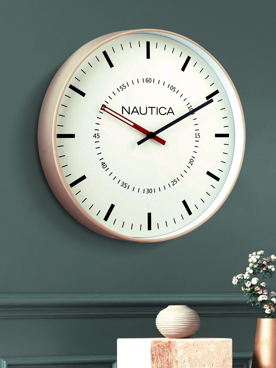 

Nautica White & Black Contemporary Wall Clock