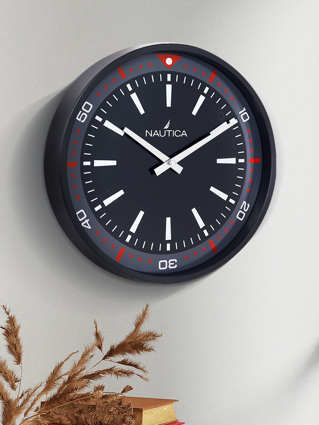 

Nautica Black & White Contemporary Wall Clock