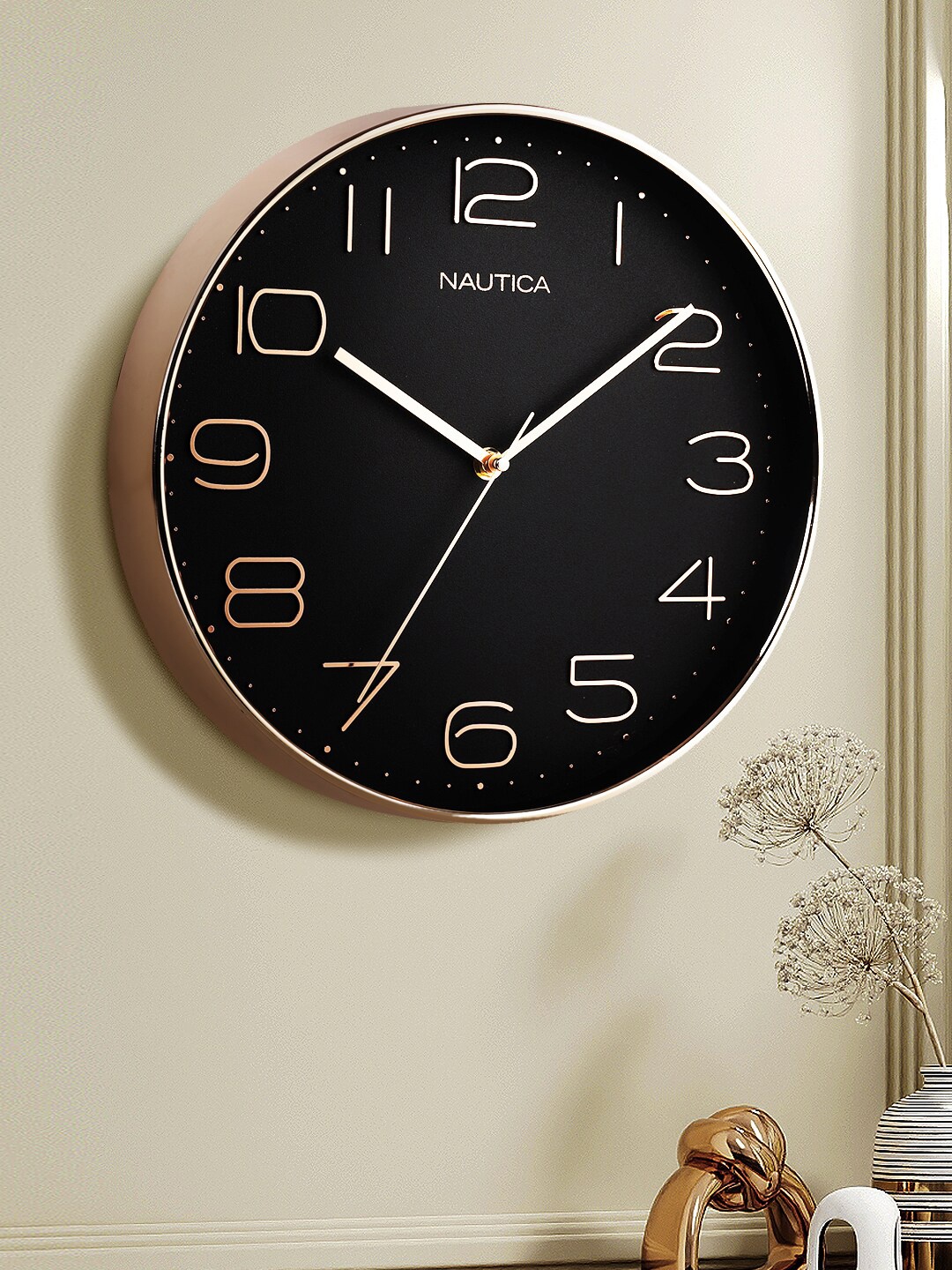 

Nautica Black & Grey Contemporary Wall Clock