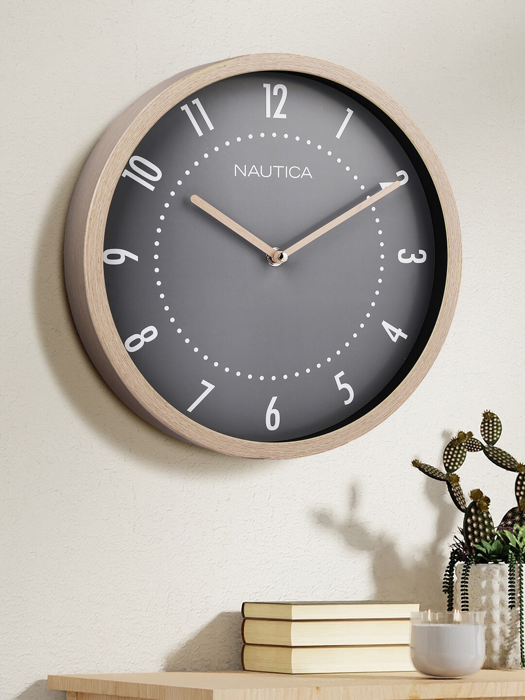 

Nautica Grey & White Contemporary Wall Clock