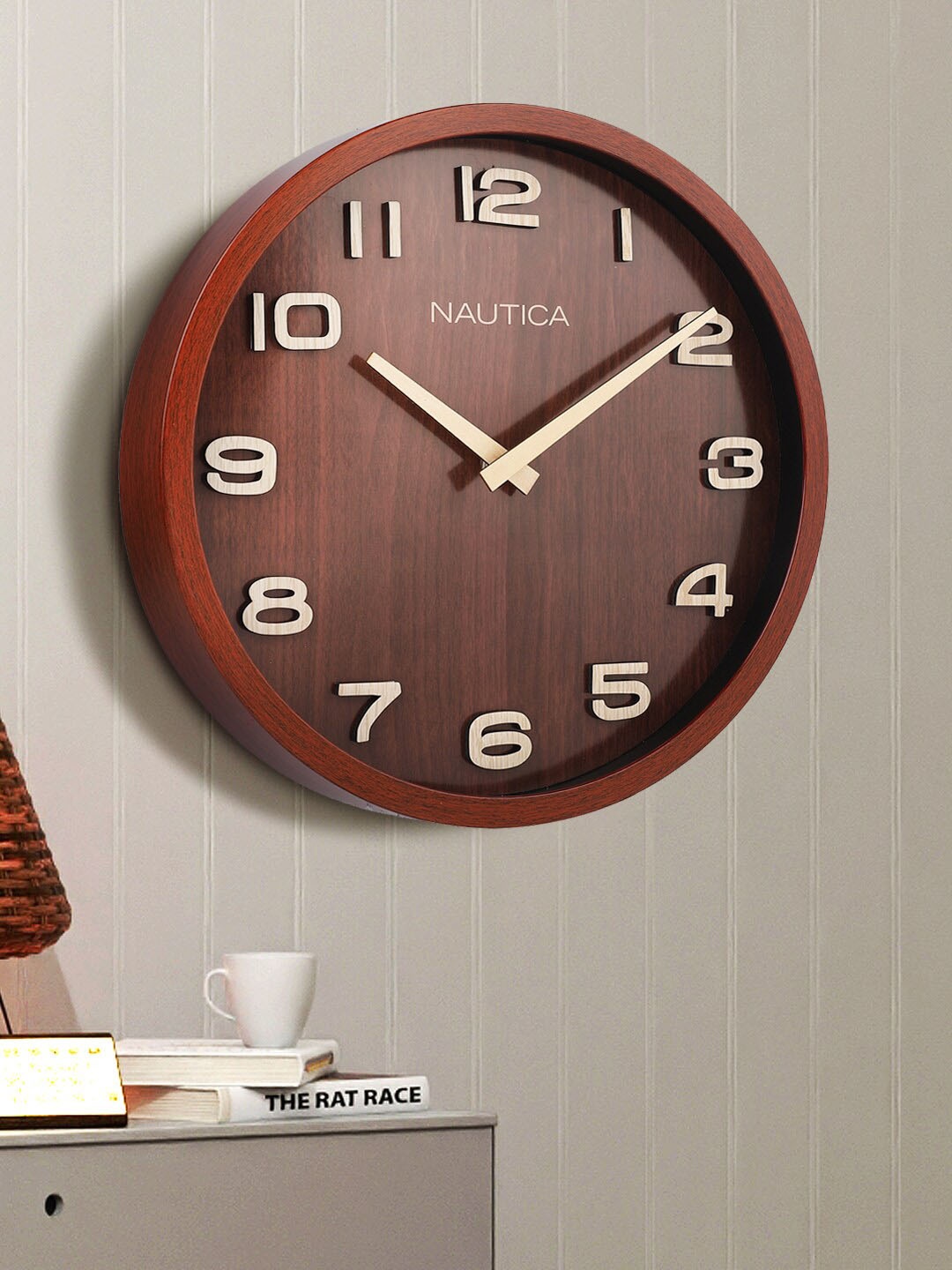 

Nautica Maroon & White Contemporary Wall Clock