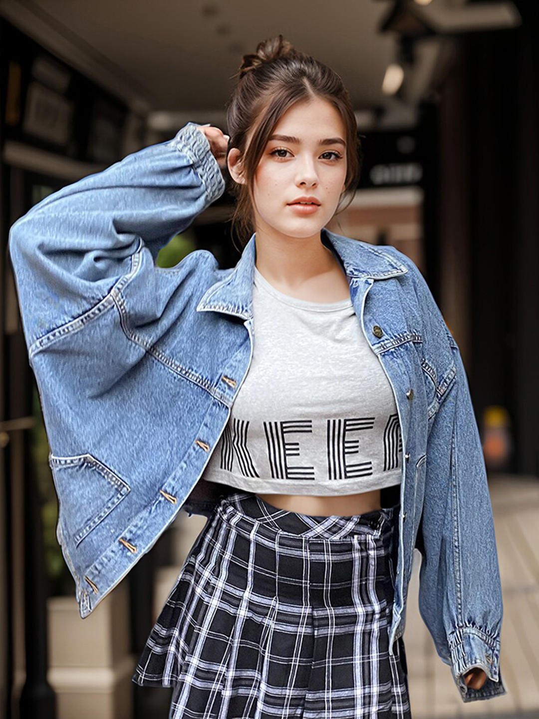 

IZF Washed Cotton Denim Jacket, Blue