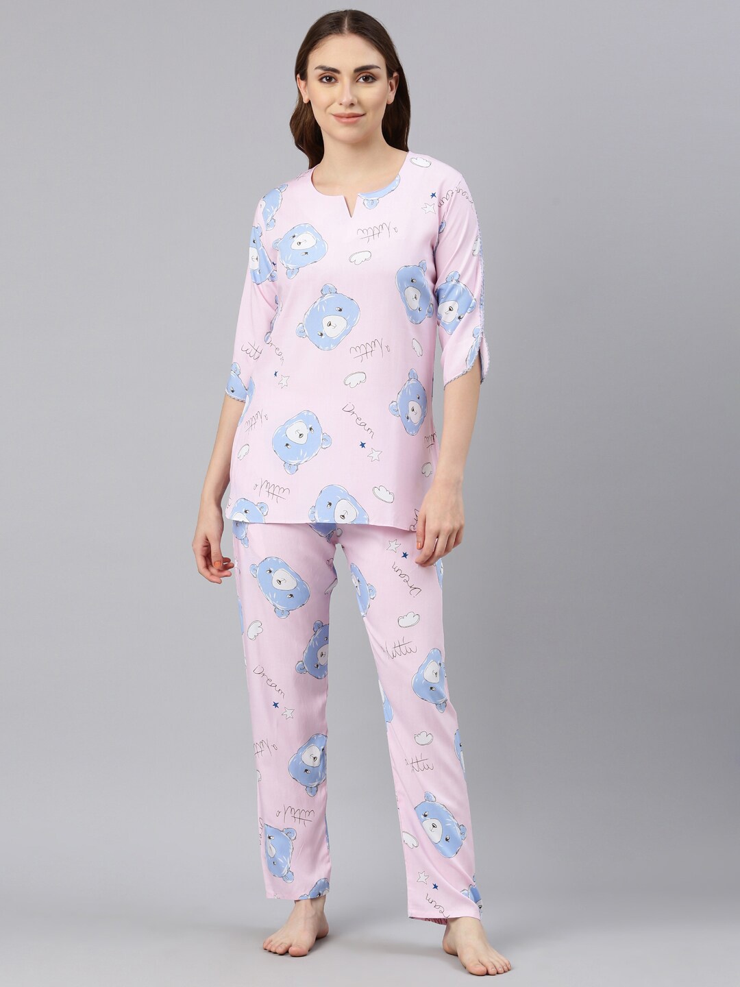 

GOLDSTROMS Conversational Printed Night Suit, Pink