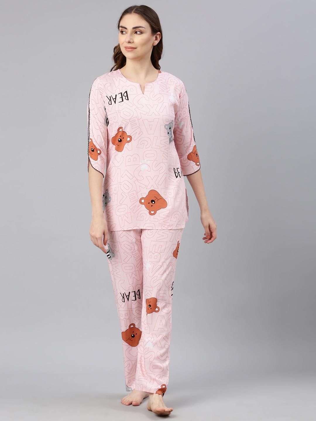 

GOLDSTROMS Graphic Printed Night Suit, Pink