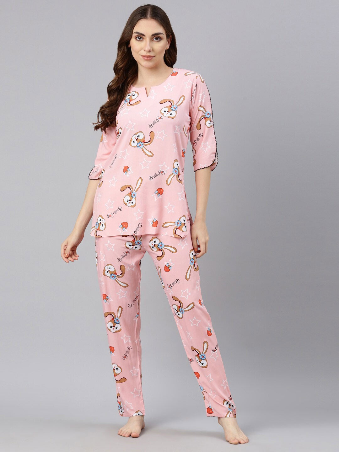 

GOLDSTROMS Conversational Printed Night Suit, Pink