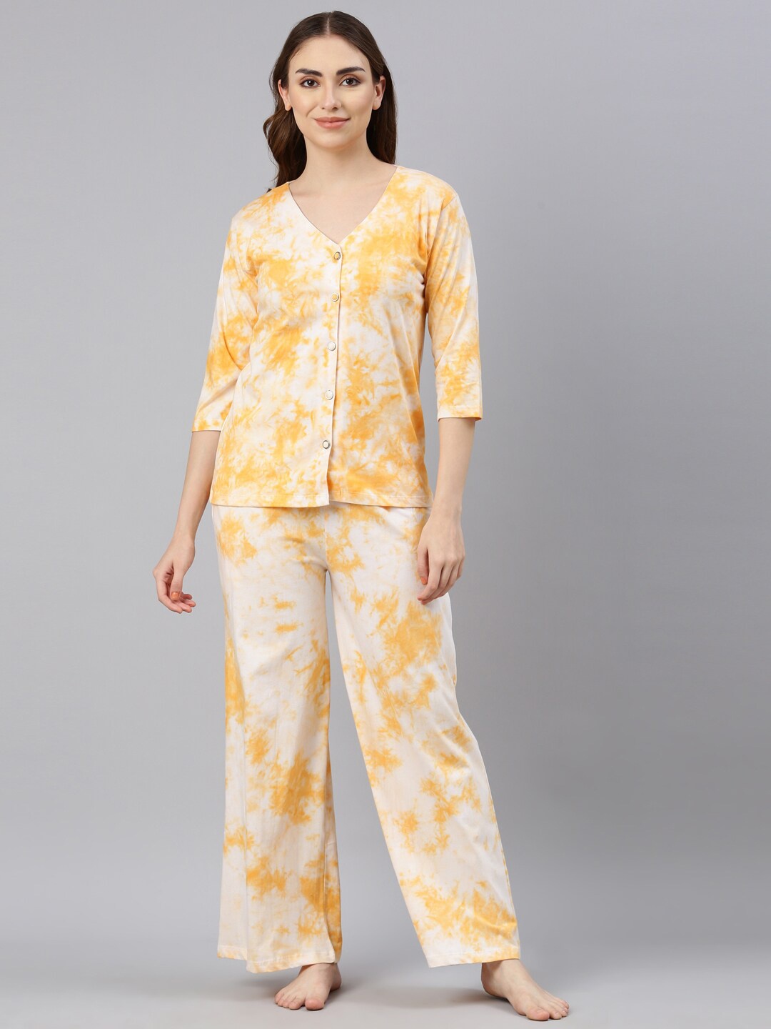 

GOLDSTROMS Tie and Dye V-Neck Night suit, White
