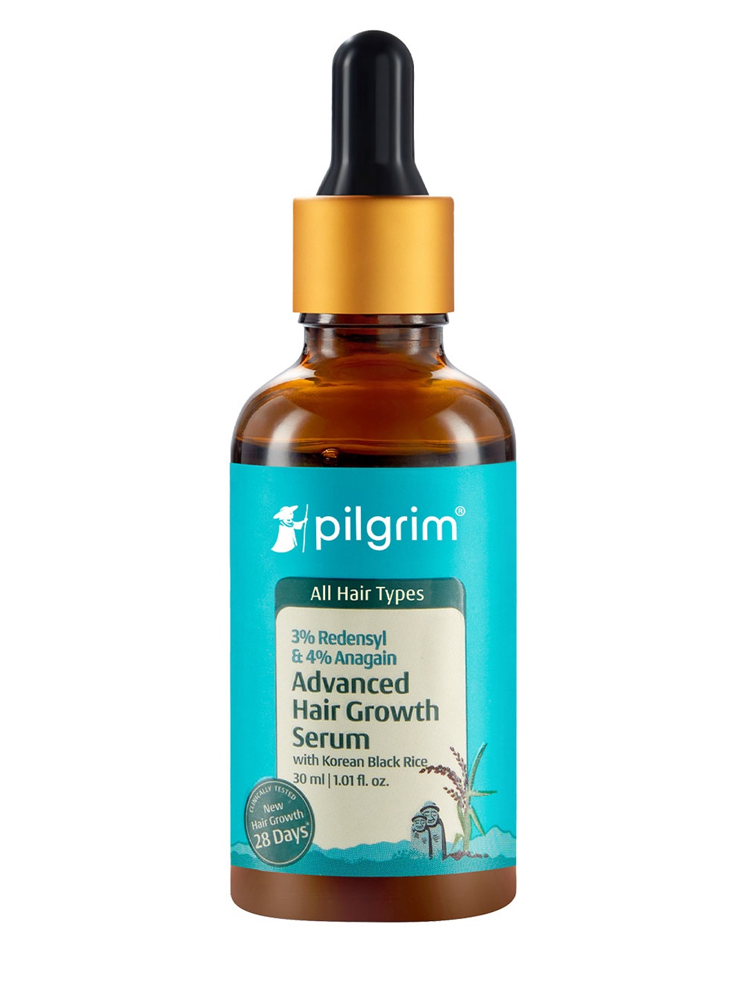 

Pilgrim Advanced Hair Growth Serum with Redensyl & Anagain for Hair Fall Control - 30 ml, Teal