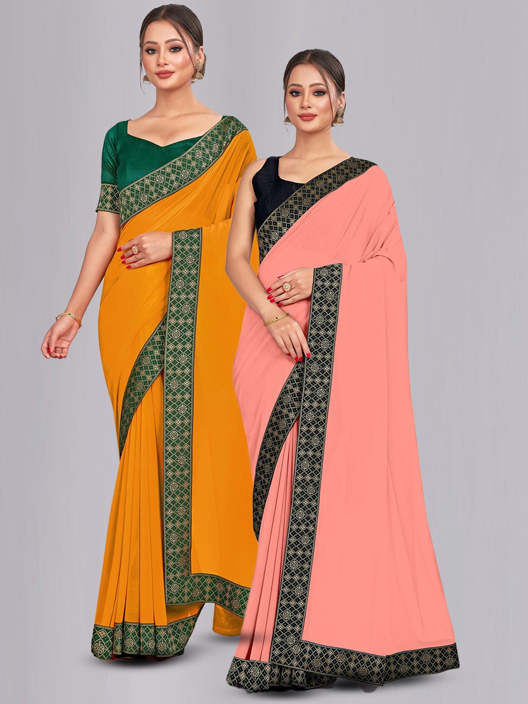 

CastilloFab Zari Pure Georgette Saree, Mustard